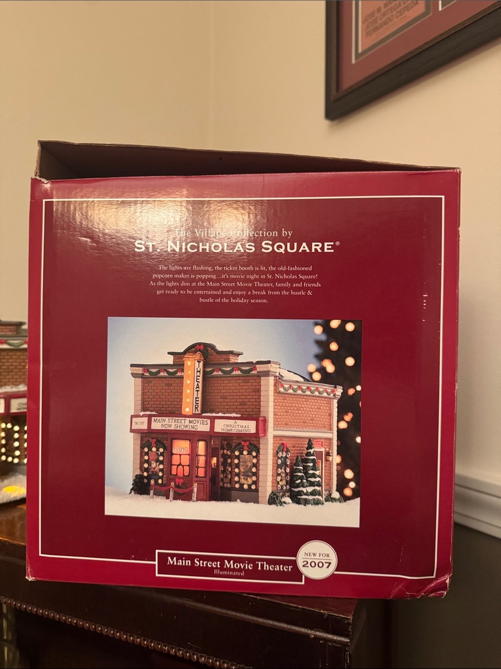St. Nicholas Square Red and White Holiday Lighted Movie Theater - Picture 10 of 10